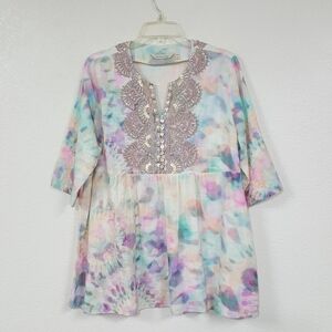 Soft Surroundings Sz PXL Psychadelic Style Top